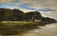 Carlos de Haes-Keramische Landschaft am Fluss, Antike Landschaft von finemasterpiece Miniaturansicht