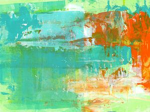 Zonsondergang over Aqua abstract van Karen Kaspar