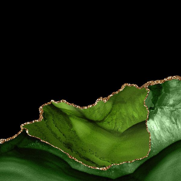 Green &amp; Gold Agate Texture 06 van Aloke Design
