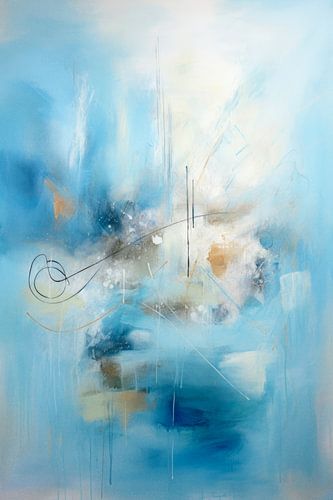 Abstract, blauw en wit - minimalisme