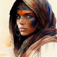 Watercolor Tuareg Woman #9