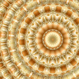 Königliches Gold (Retro-3D-Mandala in Gold) von Caroline Lichthart