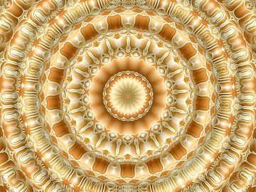 Royal Gold (3D Retro Mandala in Goud) van Caroline Lichthart