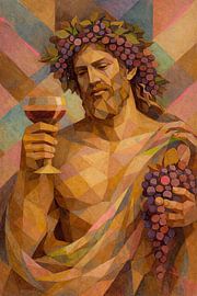 Bacchus, dieu romain, peinture géométrique. sur Johannes
