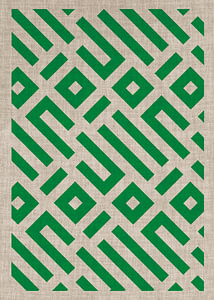 TW Living - Linen collection - IBIZA RETRO PATTERN GREEN