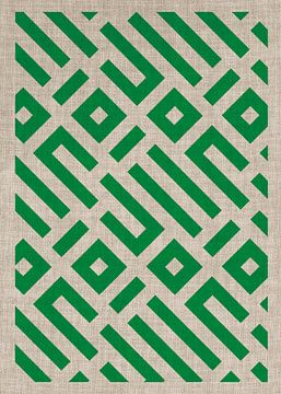 TW Living - Linen collection - IBIZA RETRO PATTERN GREEN van TW living
