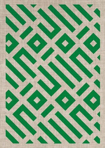 TW Living - Linen collection - IBIZA RETRO PATTERN GREEN