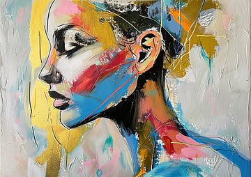 Abstracte Vrouw met Kleur van Kunst Kriebels