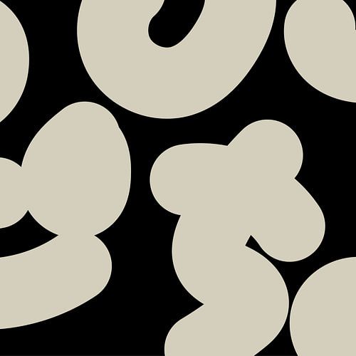 Formes abstraites Boho. Blanc sur noir no. 4
