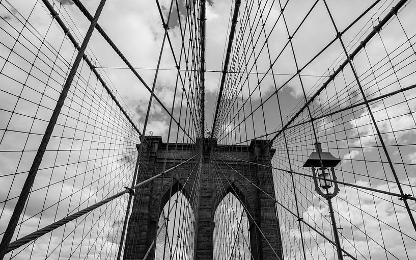 Brooklyn Bridge | New York | Brug | Zwart wit fotografie | Art print van Mascha Boot