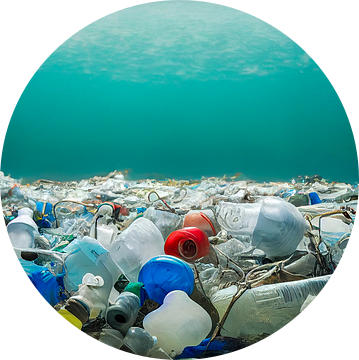 Plastic afval in de wereldzeeën Symbool Illustratie van Animaflora PicsStock