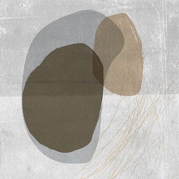 Art abstrait scandinave dans des couleurs neutres sur Art minimaliste abstrait