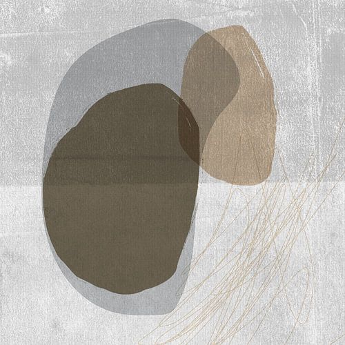 Abstracte Scandinavische kunst in neutrale kleuren