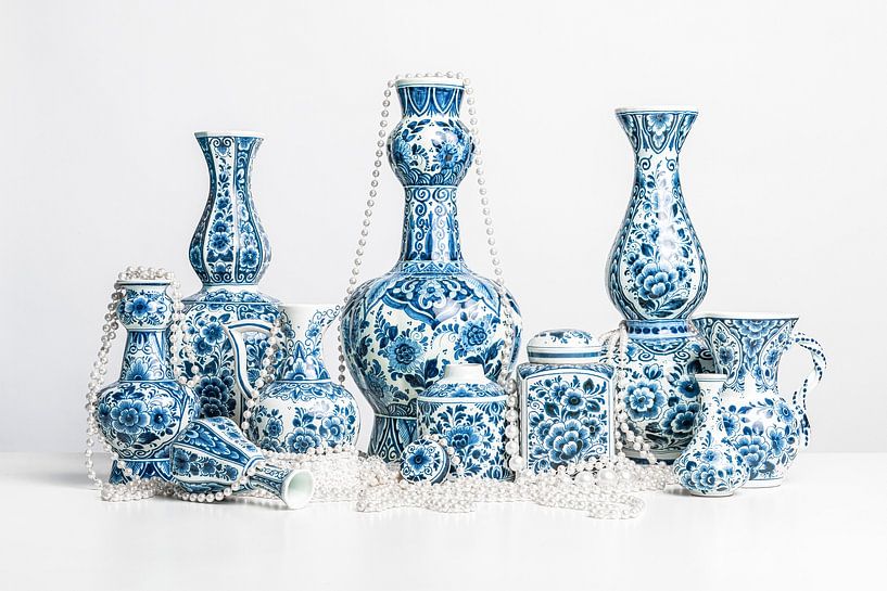 Delfter Blau mit Perlen von Elles Rijsdijk