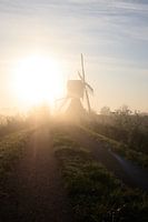De Broekmolen na zonsopkomst
