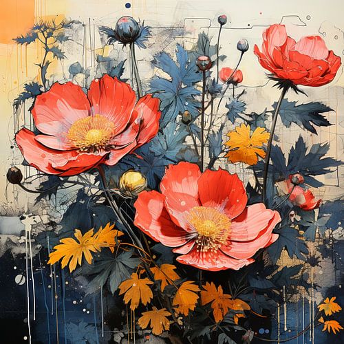 Mohnblumen Collage