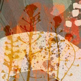 Natural living. Colorful modern abstract botanical art in earthy tones by Dina Dankers