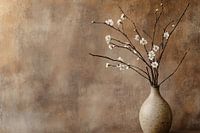 Fleurs rustiques dans un vase en céramique