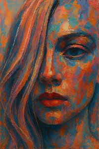 Portrait d'une femme aux cheveux longs