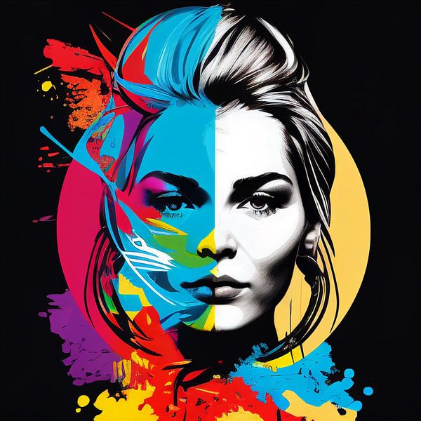 Portrait schöne Frau Pop Art von Bianca ter Riet