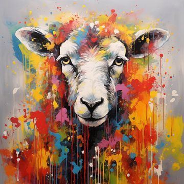 Schaap abstract van The Xclusive Art