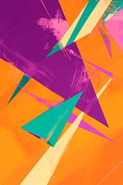 Abstracte geometrische kleurenzee van Poster Art Shop