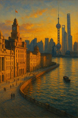 Zonsondergang Reflections on The Bund