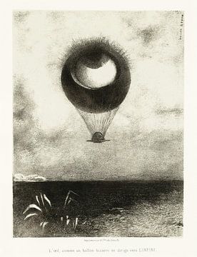 Odilon Redon, To Edgar Poe (L'oeil s'élève comme un étrange ballon vers l'infini) 1882
