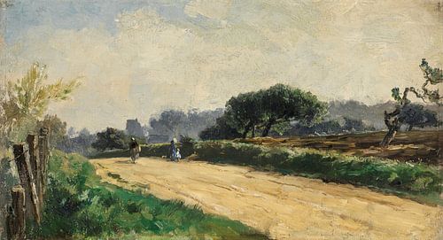 Carlos de Haes-Weg naar het dorp, landbouwgrond landschap, Antiek landschap