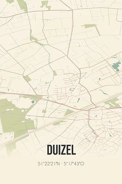 Vintage landkaart van Duizel (Noord-Brabant) van MijnStadsPoster