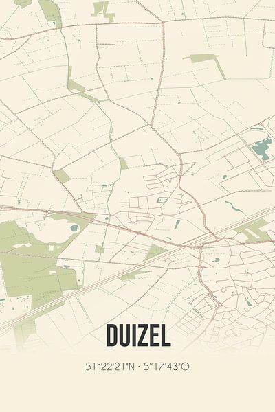 Alte Landkarte von Duizel (Nordbrabant) von Ortsdrucke