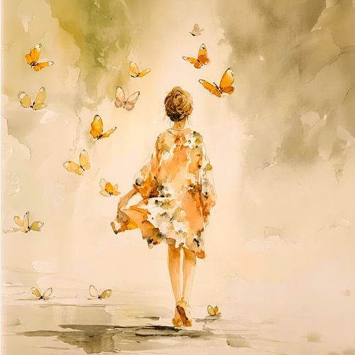 Butterflies in Gold | Watercolour Wall Art for a Free Spirit