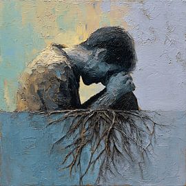 Surrealistische slapeloosheid: de wortels van een abstract emotioneel portret van Aden Pink Studio