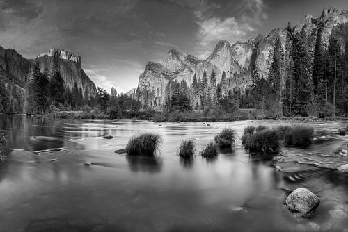 Yosemite National Park USA in zwart-wit.