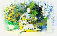 Geisha Spirit in sommerlichen Farben Japandi Stil von Mad Dog Art Miniaturansicht