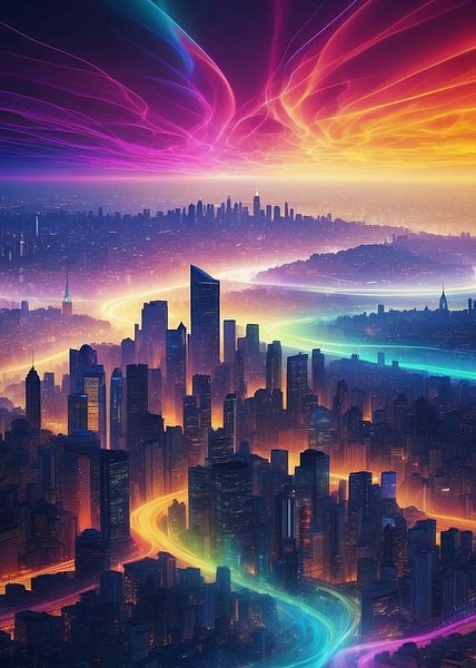 la grande ville en couleurs par Muhammad Yunus