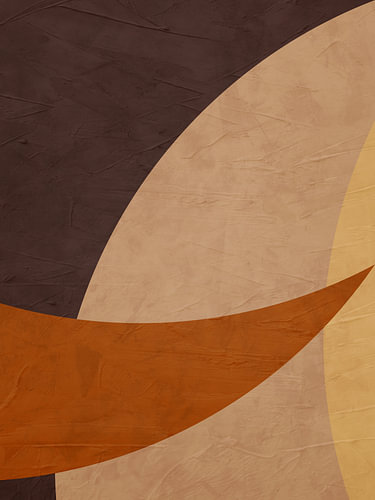 Abstracte, geometrische, minimalistische kunst in aardetinten.