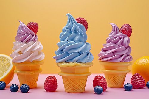 heerlijke ijscreaties in felle kleuren