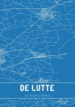 Blauwdruk | Landkaart | de Lutte (Overijssel) van Rezona