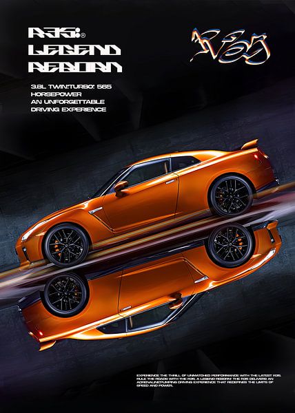 Nissan GT-R R35 Poster van Ali Firdaus