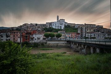 City panorama of Polla, sunset Italy by Fotos by Jan Wehnert