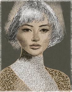 Abstrakte Kunst einer starken Frau 1