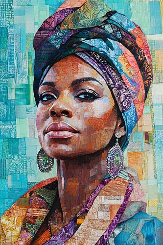 Portret van kleurrijke vrouw