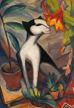 Dorothea Maetzel-Johannsen - Kat met cactusbloem I (1921) van Peter Balan