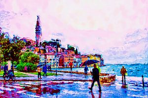 Lumière de la pluie sur Rovinj
