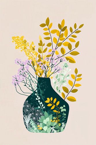 Wild flowers in green Ceramics no.2