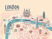 London illustrated city map by Karin van der Vegt thumbnail