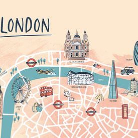 London illustrated city map by Karin van der Vegt