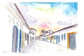 Paraty Brasilien Altstadt Straßenszene an der Costa verde