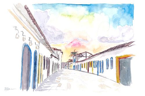 Paraty Brésil Vieille ville Scène de rue sur la Costa verde